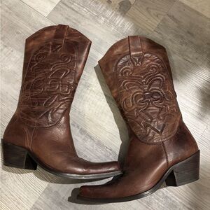 Penny Loves Kenny Brown Heeled Cowboy Boots